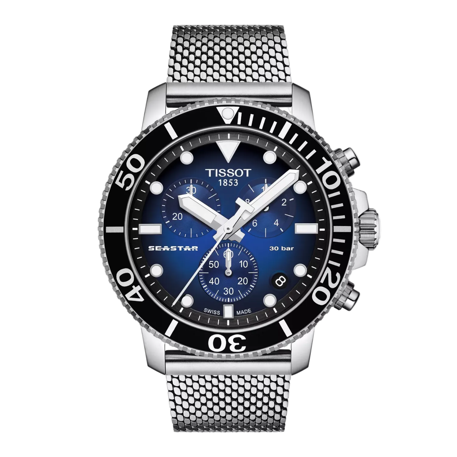 Tissot Seastar 1000 Chronograph - Dark Blue Dial (Mesh Strap)