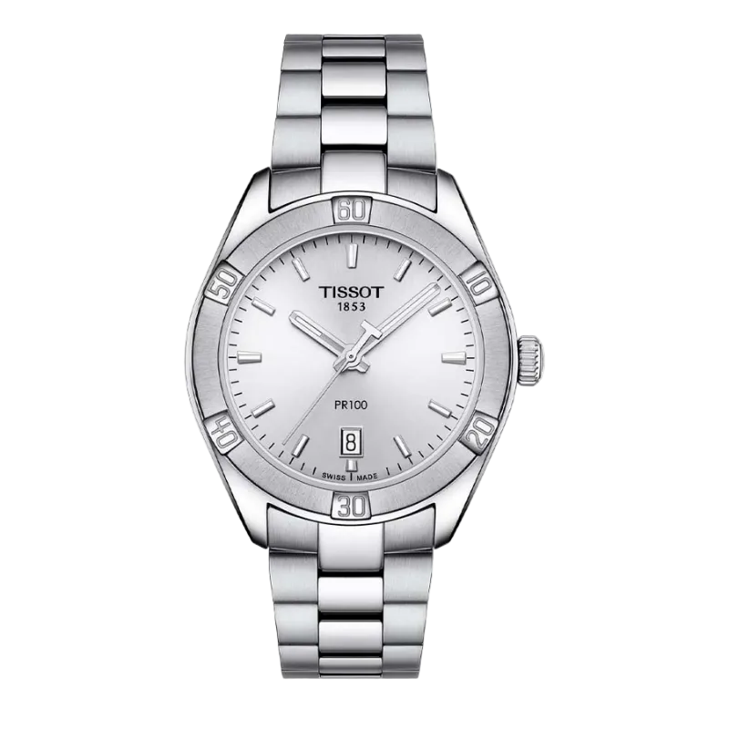 Tissot PR 100 Sport Chic 36 mm – Sudraba ciparnīca T101.910.11.031.00