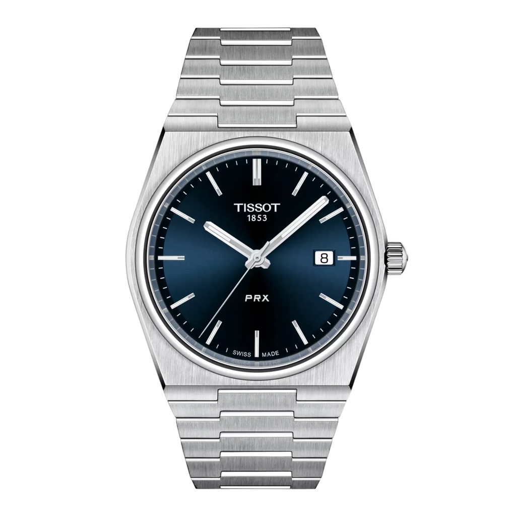 Tissot PRX T137.410.11.041.00 with blue dial and integrated steel bracelet