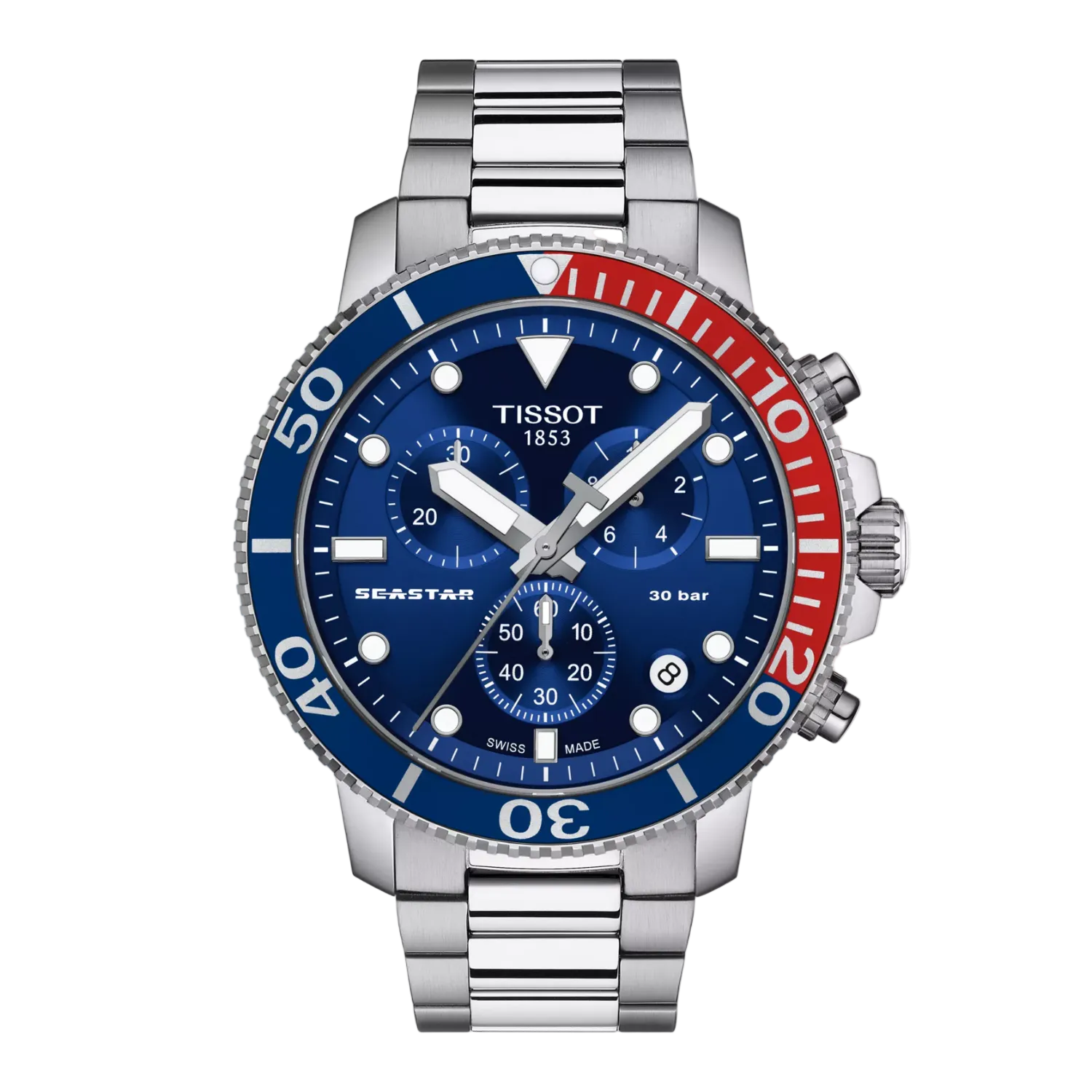 Tissot Seastar 1000 Chronograph - zils (divkrāsu gredzens)