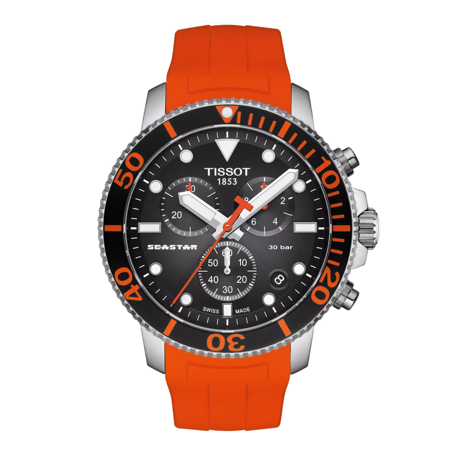 Tissot Seastar 1000 Chronograph - melns (gumijas siksniņa)