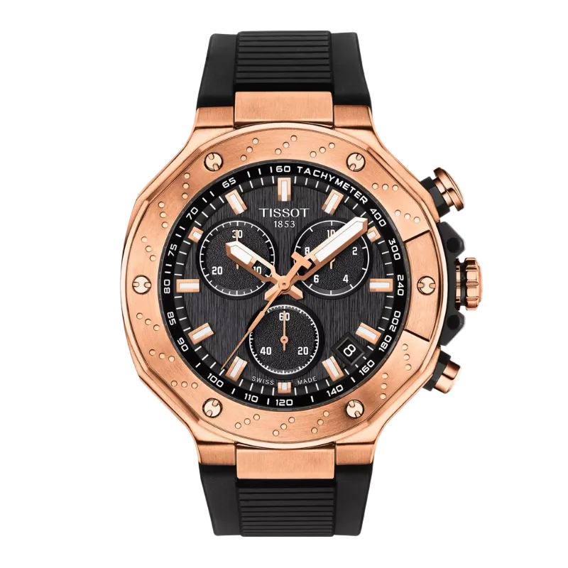 Tissot T-Race Chronograph Rose Gold and Black 45mm