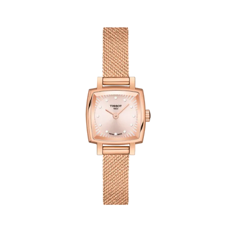 Tissot Lovely Square 20 mm – Šampanieša tonis un rozā zelts T058.109.33.456.00