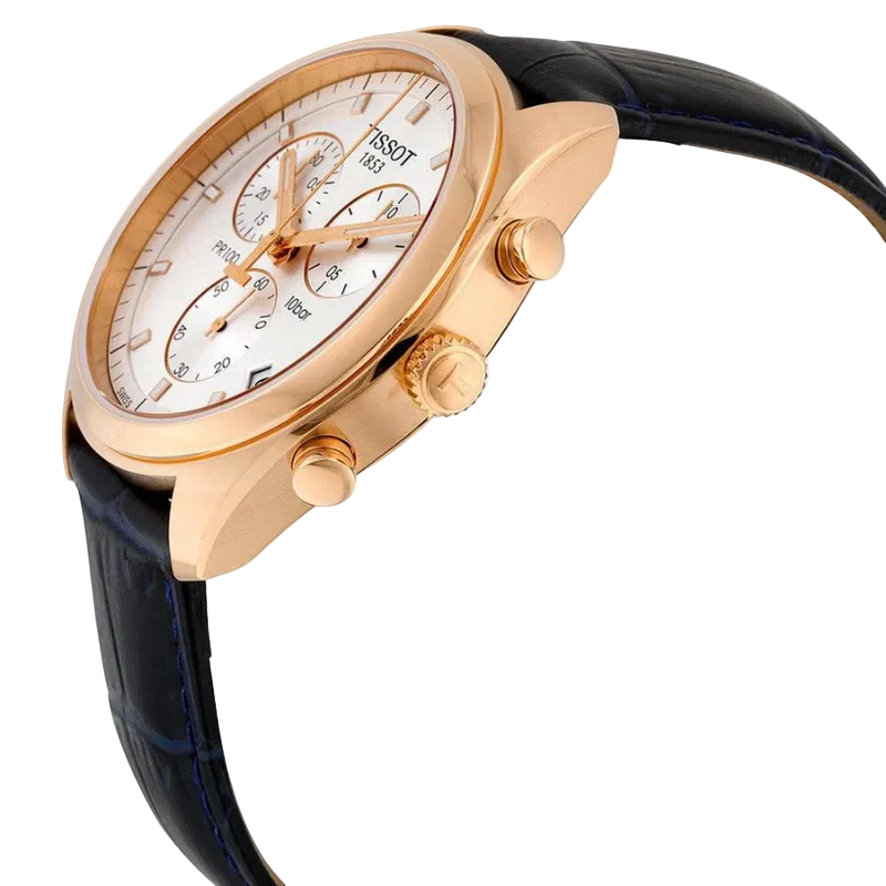 Tissot PR 100 Chronograph 41 mm – Sudrabs un rozā zelts T101.417.36.031.00