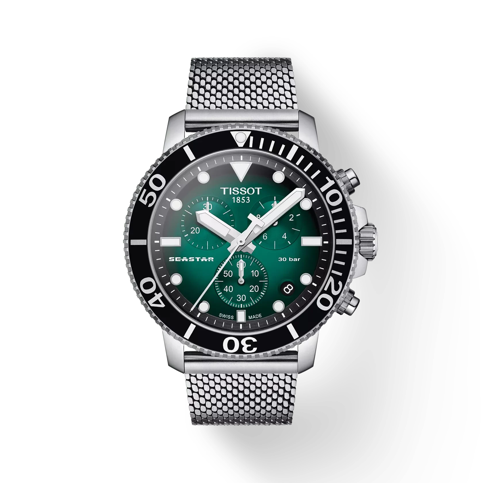 Tissot Seastar 1000 Chronograph - Zaļš (Mesh siksniņa)