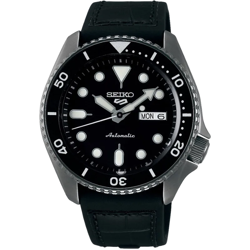 Seiko 5 Sports Automatic - Black (Silicone strap)