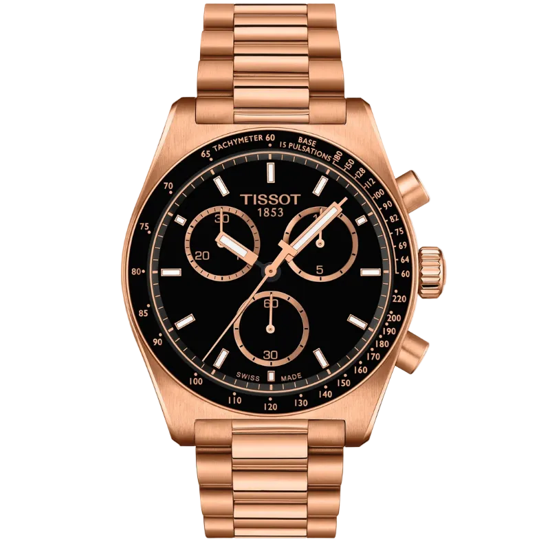 Tissot PR516 Chronograph 40 mm – Rozā zelta krāsā